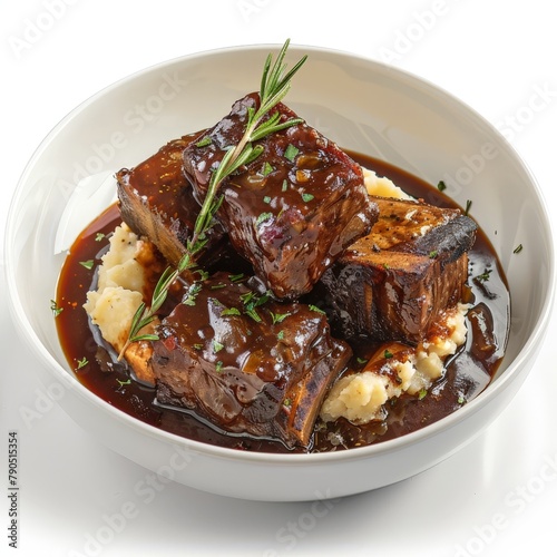 Red wine braised short ribs with mashed potatoes