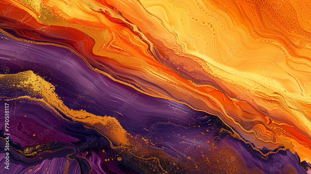 Abstract fluid art of a desert at sunset, with rich oranges, purples, and gold capturing the serene beauty. Ideal for atmospheric posters. Abstract fluid art of a desert at sunset, with rich oranges, purples, and gold capturing the serene beauty. Ideal for atmospheric posters.