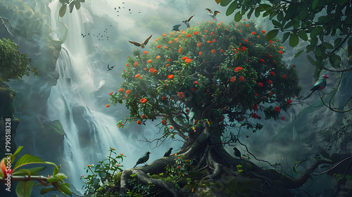 Surrealism nature wallpaper the mysterious balance was created.