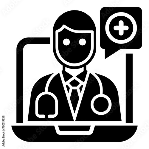 Telemedicine graphic icon vector silhouette illustration