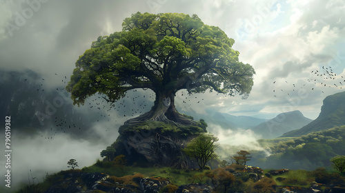 Surrealism nature wallpaper the mysterious balance was created.