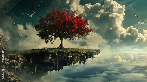 Surrealism nature wallpaper the mysterious balance was created.