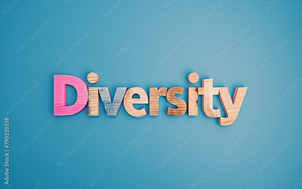 Diversity Text Over Blue Background - Inclusivity, Unity, Team Building, Corporate, Community work.