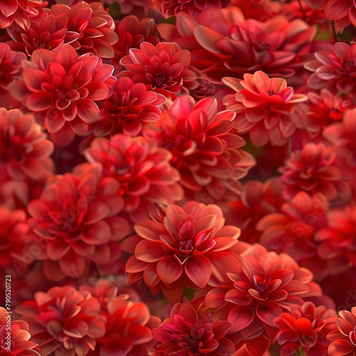 An endless field of 3D red dahlias, vibrant and mesmerizing. Seamless Pattern, Fabric Pattern, Tumbler Wrap, Mug Wrap.
