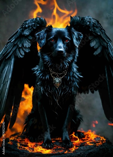 dog with fire