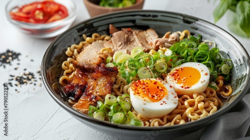 Japanese ramen noodles with egg