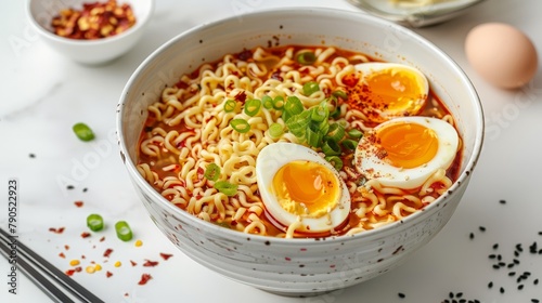 Japanese ramen noodles with egg