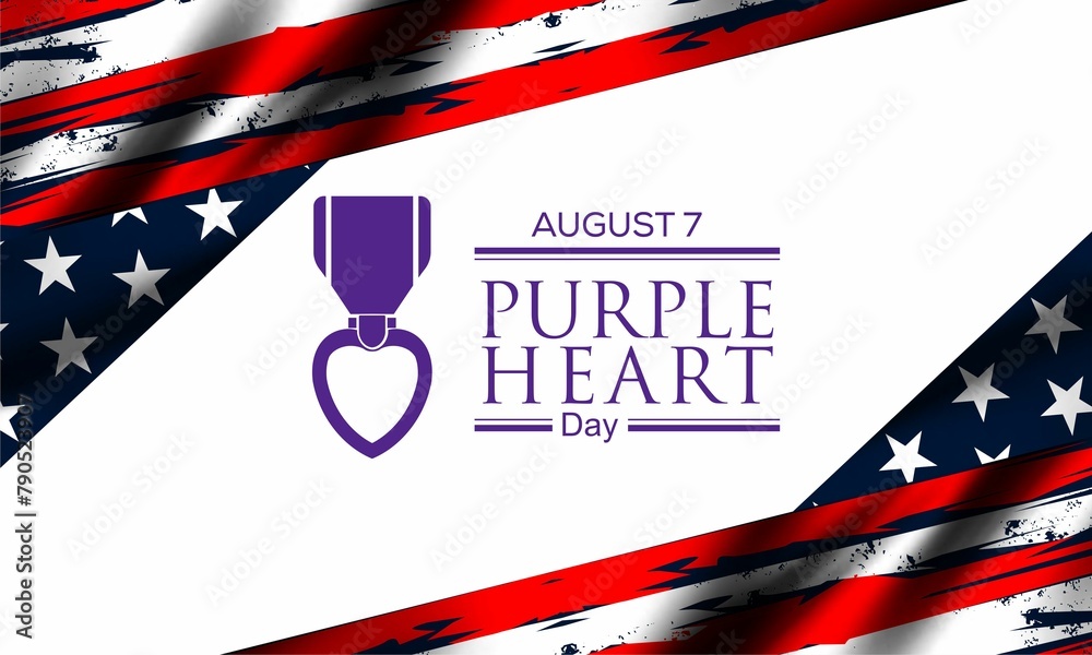 National Purple Heart Day August 7 Background Vector Illustration National Purple Heart Day August 7 Background Vector Illustration