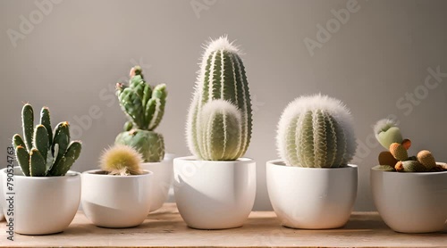 set of cacti in pots  wallpaper collection Mixed cactus collection photo