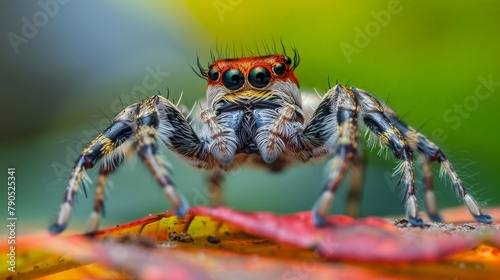 Spider with red head and black legs © 2rogan