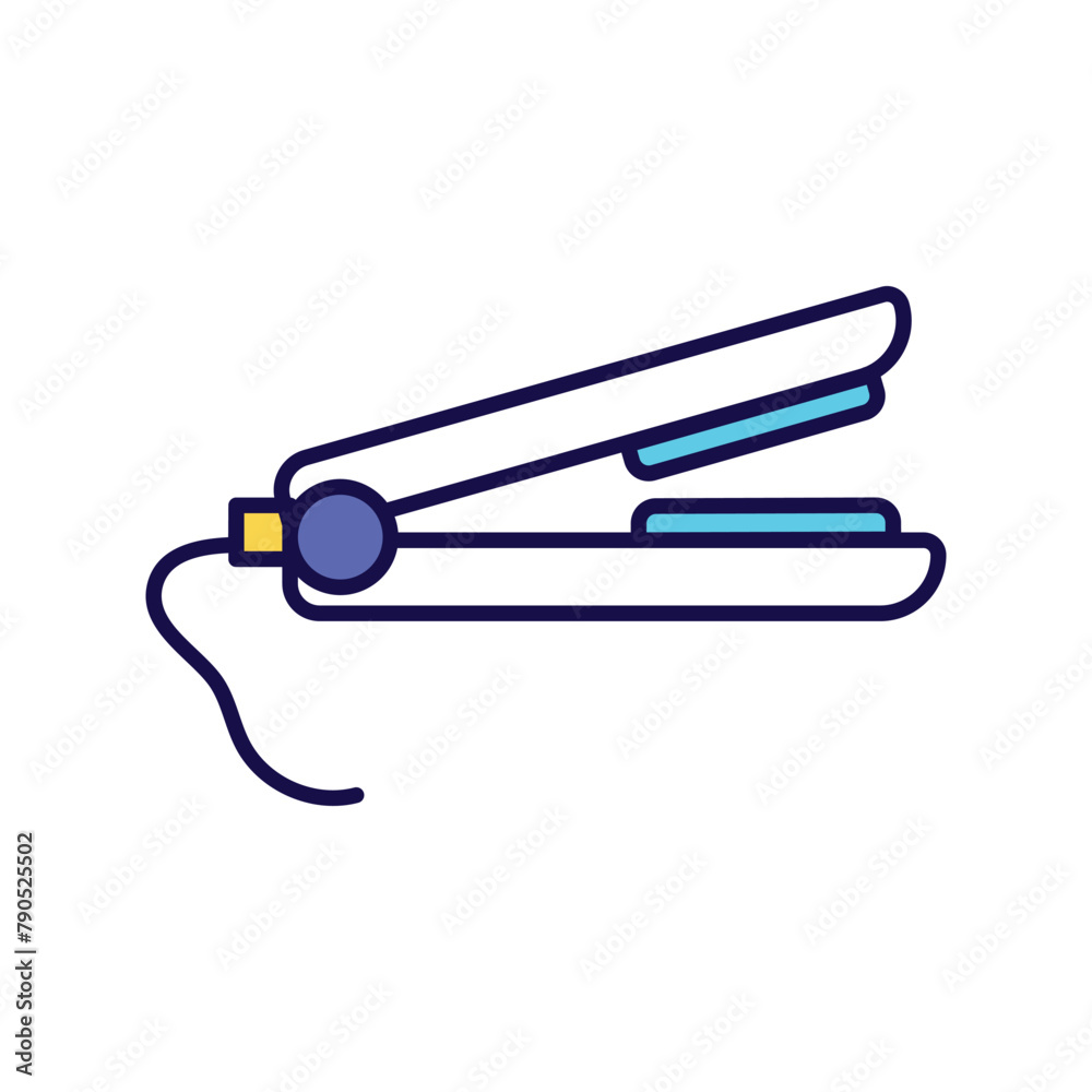 hair iron icon with white background vector stock illustration hair iron icon with white background vector stock illustration