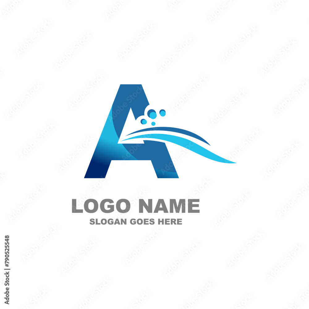 Water wave letter A logo template vector illustration Water wave letter A logo template vector illustration