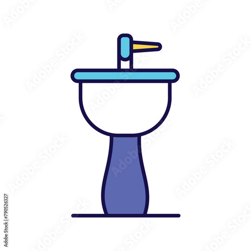 hair wash sink icon with white background vector stock illustration