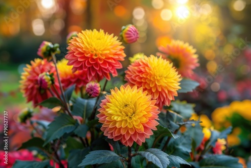 red and yellow chrysanthemums