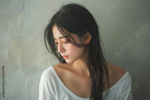 A photorealistic portrait of a Japanese girl 35