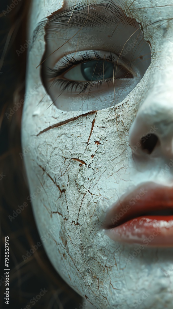 Mask blending seamlessly into the features of a persons face Mask blending seamlessly into the features of a persons face
