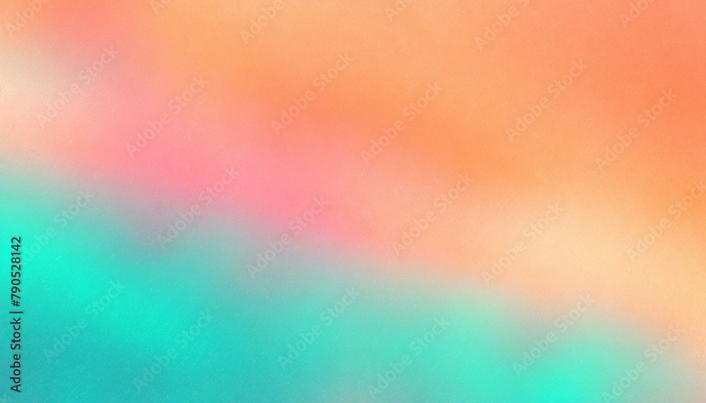 Vivid Summer: Abstract Grainy Gradient Background with Orange, Teal, Green, and Pink