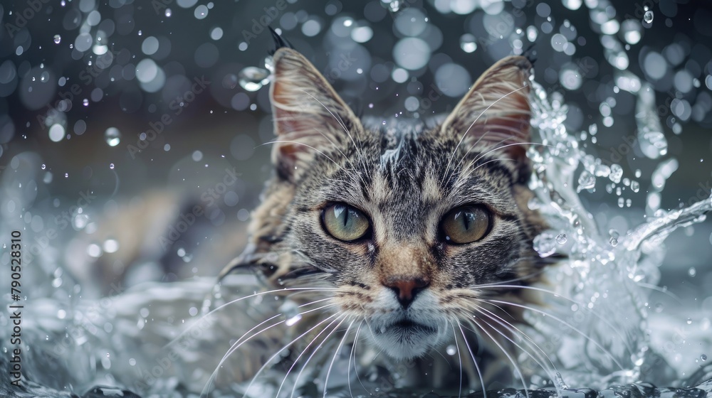 Cat Splashing in Water Cat Splashing in Water