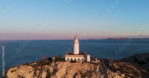 lighthouse at the Cap Formentor at mallorca at sunset