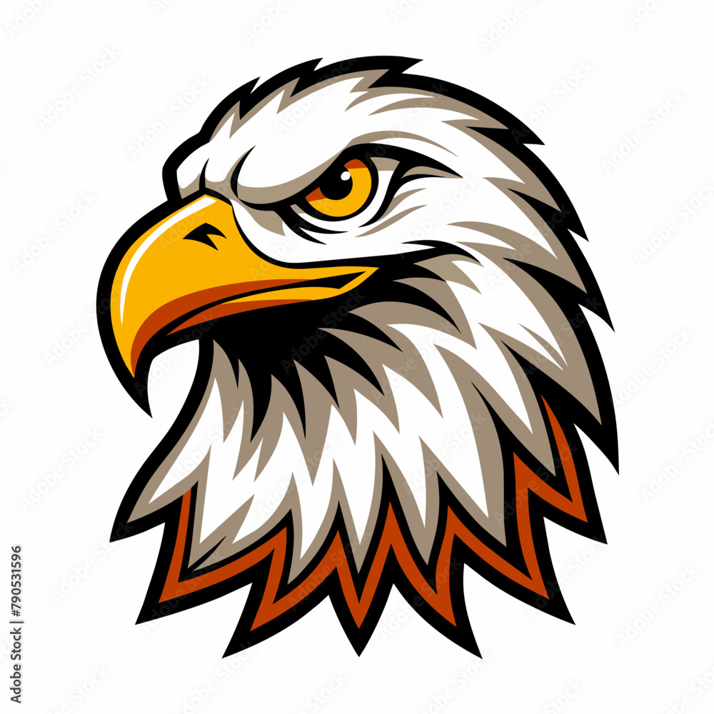 Eagle face logo vector art illustration, a angry face eagle logo vector isolated white background Eagle face logo vector art illustration, a angry face eagle logo vector isolated white background