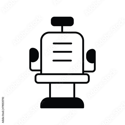 barber chair icon with white background vector stock illustration