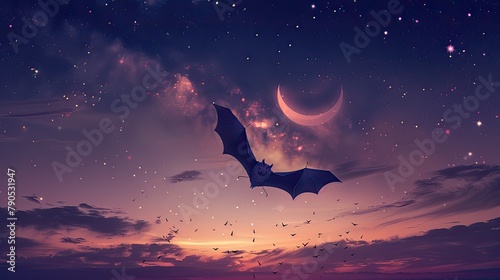 banner background International Bat Appreciation Day theme, and wide copy space, for banner, UHD image © AliaWindi