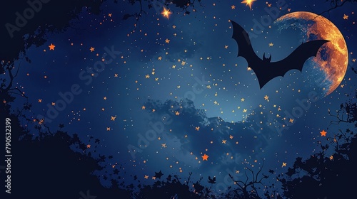 banner background International Bat Appreciation Day theme, and wide copy space, for banner, UHD image