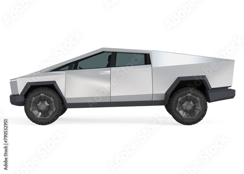 Electric Pickup Truck Isolated