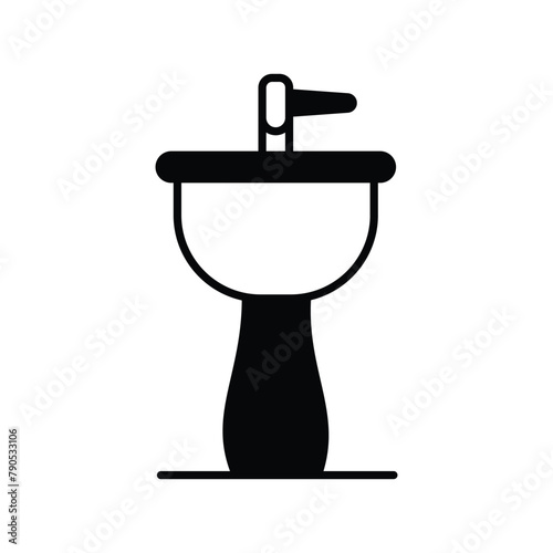hair wash sink icon with white background vector stock illustration