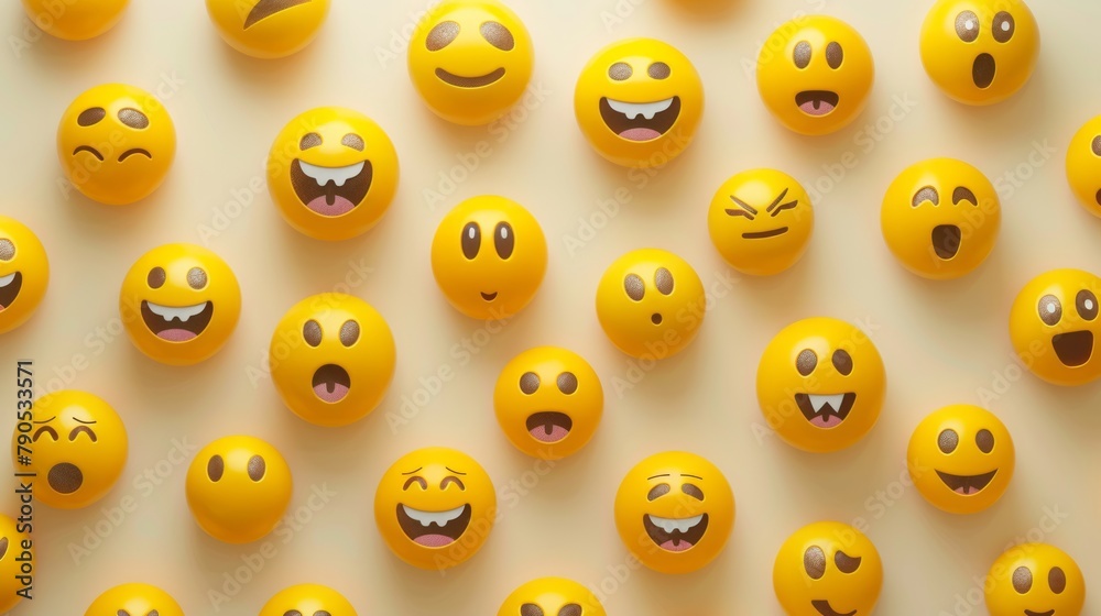 World emoji day 3d banner background. Emoji Celebration 3D Banner Background. World emoji day with a funny emojis. World smile day emojis. Mental health assessment, world mental health day concept.