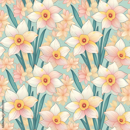 Narcissus Seamless pattern