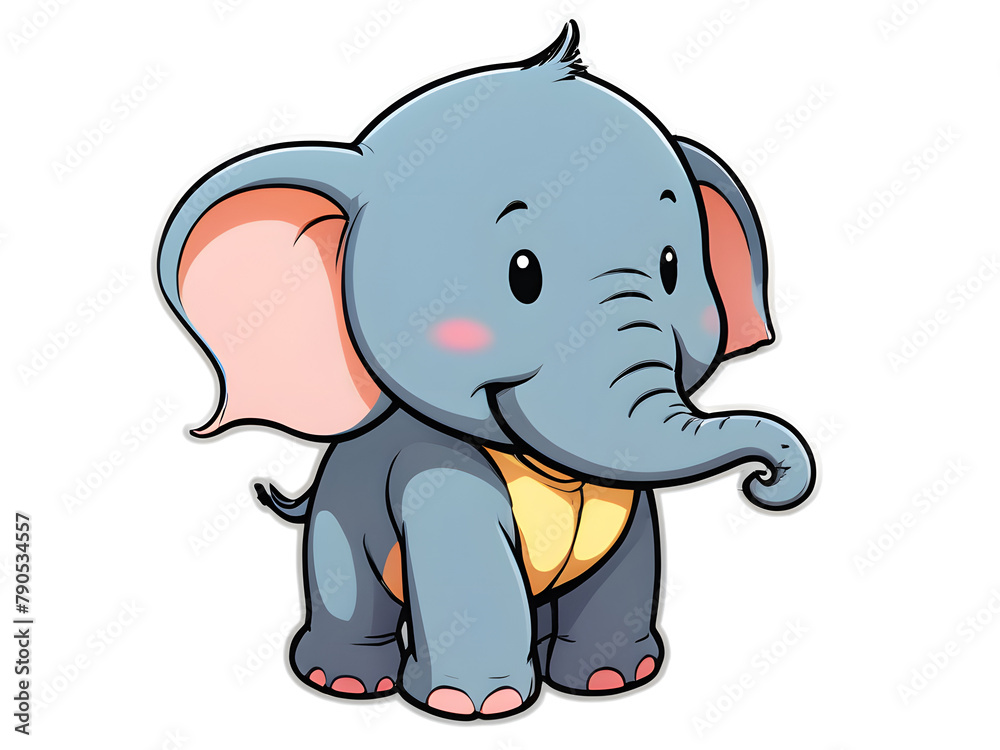 Obraz premium Elephant Illustration, elephant on tranparency 