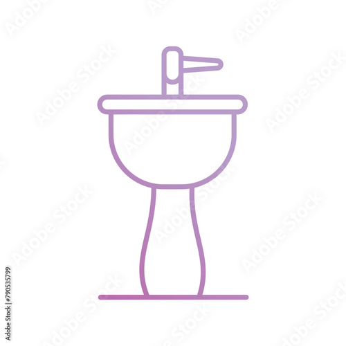 hair wash sink icon with white background vector stock illustration