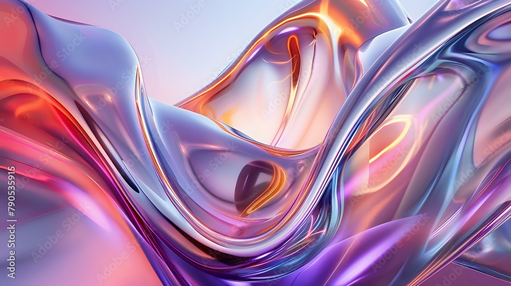 Digital Art Fusion: Iridescent Elegance