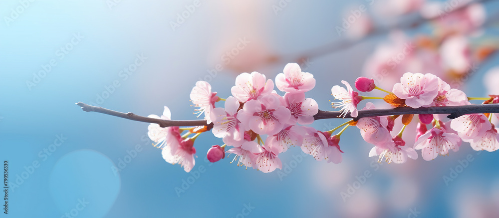 Cherry Blossoms Against a Blue Sky