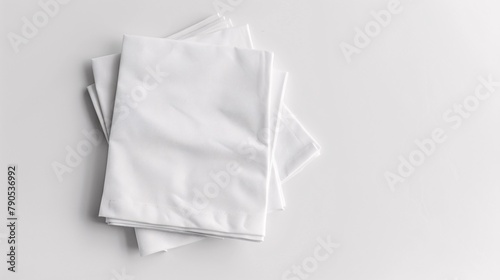 A white napkin mockup with utensils and a blank towel for branding purposes. © ckybe
