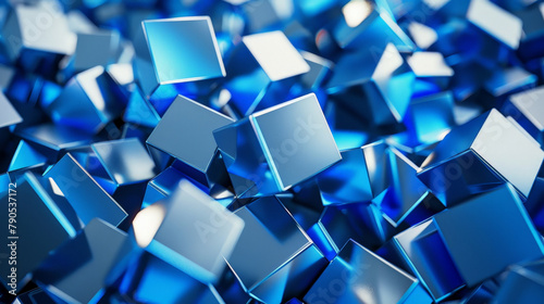 abstract background of cubes, futuristic background, concept of cobalt