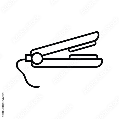 hair iron icon with white background vector stock illustration