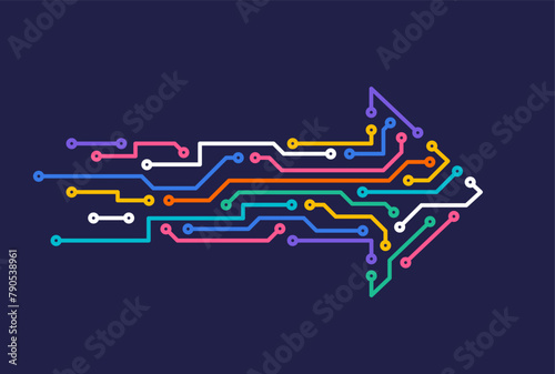 Abstract arrow direction. Technology background