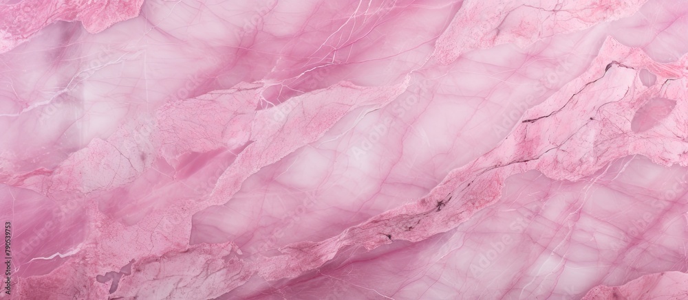 Fototapeta premium Close-up of oversized pink marble next to large slab