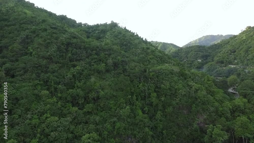 Aerial view of hills and mountains in Jamaica