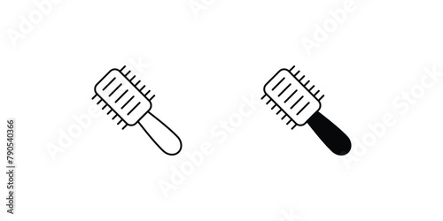 hair brush icon with white background vector stock illustration