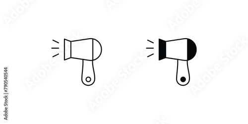 hair dryer icon with white background vector stock illustration