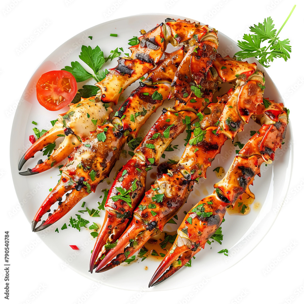 Tasty And Yummy Grilled Crab Legs Isolated On White Backgorund Tasty And Yummy Grilled Crab Legs Isolated On White Backgorund
