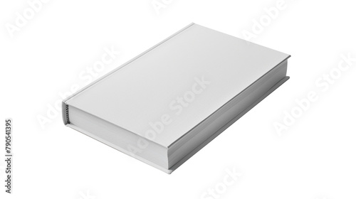 White book cover mockup isolated on transparent background