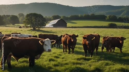 The Life of Grass-Fed Cattle and Free Range Buffaloes, Embracing Grass-Fed Herds and Free Range Practices, Grass-Fed Cattle and Buffaloes on the Range, The Benefits of Grass-Fed Cattle and Free Range  photo