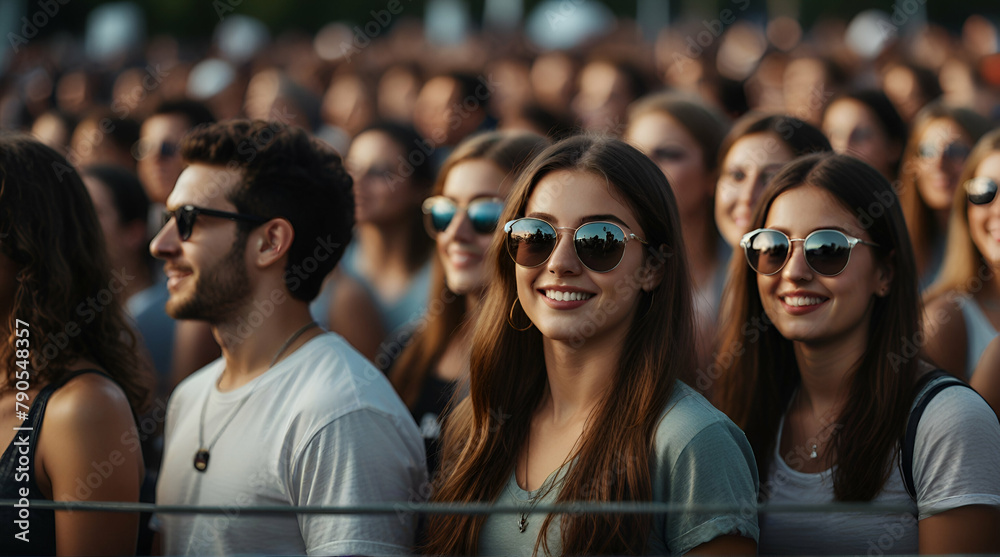 crowd at concert - summer music festival, Generative.AI