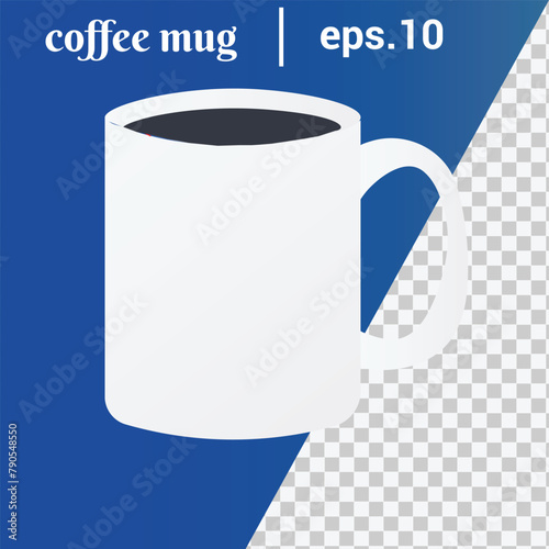 I isolated a realistic white coffee mug for mockup 
on a vector template. Illustration in vector format