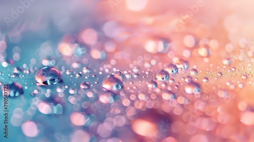 Soothing Simplicity: Close-Up of Delicate Water Droplets in Tranquil Shades