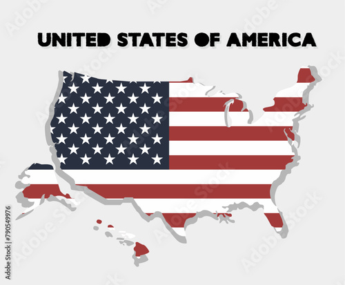 united states map with flag